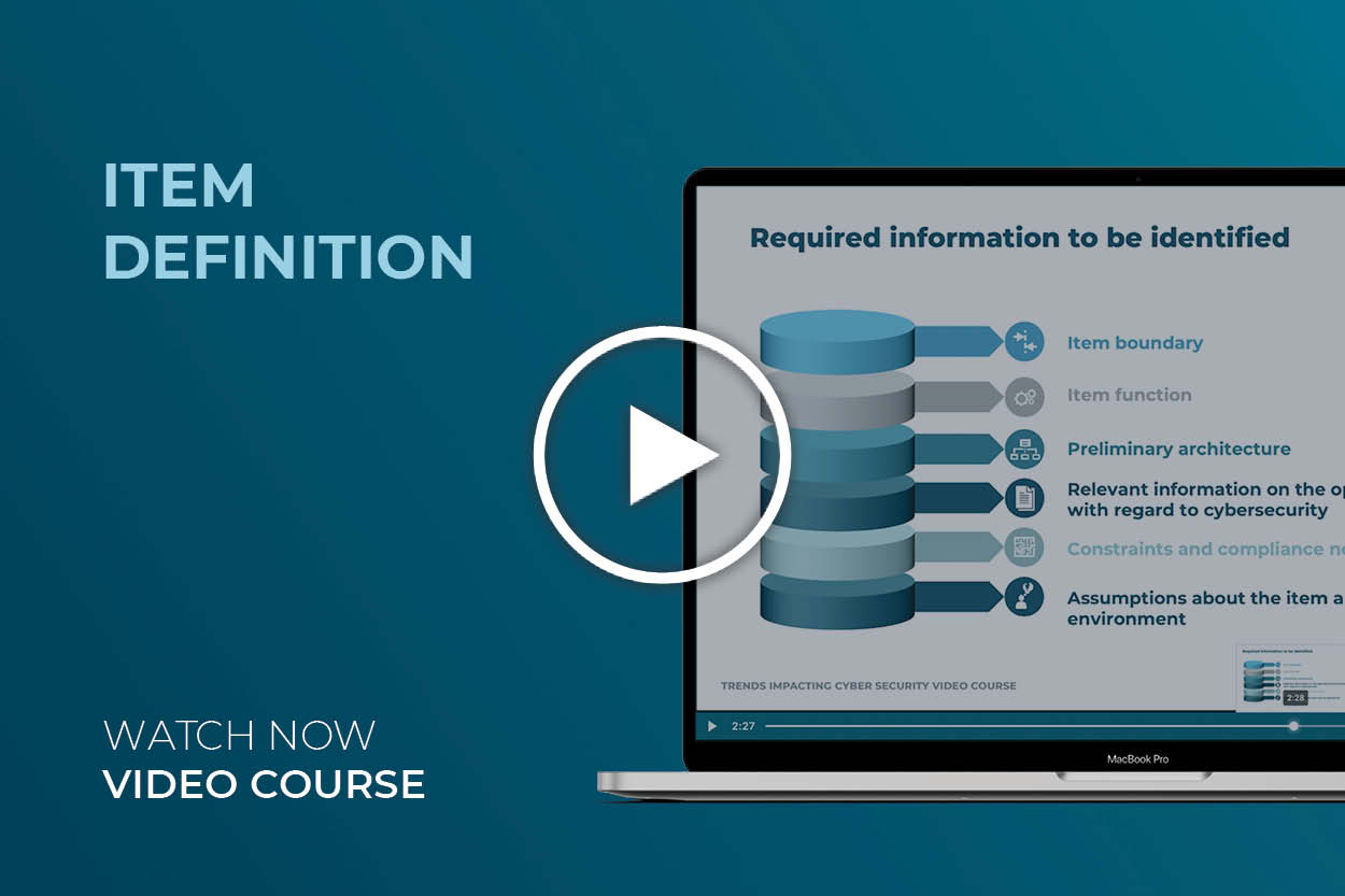 Item definition iso 21434 video course